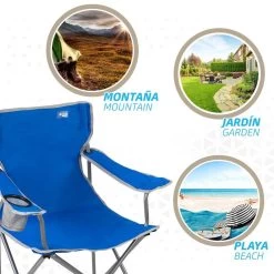AKTIVE - Chaise De Camping Avec Porte-Gobelet -Camping Rabais Magasin aktive chaise de camping avec porte gobelet 4