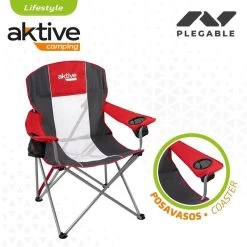 AKTIVE - Chaise De Camping XL Avec Porte-Gobelet -Camping Rabais Magasin aktive chaise de camping xl avec porte gobelet 2