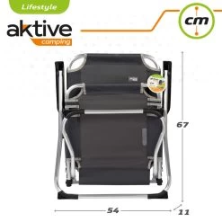 AKTIVE - Chaise Pliante Camping Fixe En Aluminium 54 X 57 X 91 Cm, Gris -Camping Rabais Magasin aktive chaise pliante camping fixe en aluminium 54 x 57 x 91 cm gris 6