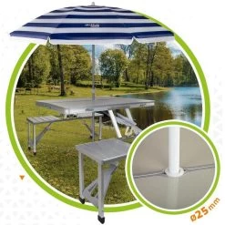 AKTIVE - Ensemble Table Et Chaise. Table Pliante Avec 4 Tabourets 135x86x67 Cm -Camping Rabais Magasin aktive ensemble table et chaise table pliante avec 4 tabourets 135x86x67 cm 3