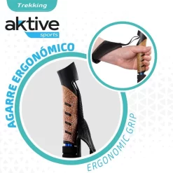 AKTIVE Jeu De 2 Bâtons De Trekking En Aluminium 67-135 Cm, Noir Et Bleu -Camping Rabais Magasin aktive jeu de 2 batons de trekking en aluminium 67 135 cm noir et bleu 2