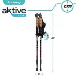 AKTIVE Jeu De 2 Bâtons De Trekking En Aluminium 67-135 Cm, Noir Et Bleu -Camping Rabais Magasin aktive jeu de 2 batons de trekking en aluminium 67 135 cm noir et bleu 6