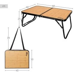 AKTIVE - Table De Camping Pliante Effet Bambou, 60x40x25 Cm -Camping Rabais Magasin aktive table de camping pliante effet bambou 60x40x25 cm 3