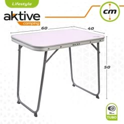 AKTIVE - Table Pliante Avec Poignée De Transport. Table De Camping 60x40x50 Cm -Camping Rabais Magasin aktive table pliante avec poignee de transport table de camping 60x40x50 cm 3