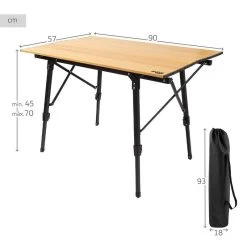 AKTIVE - Table Pliante Glampling Hauteur Réglable. Table De Camping, 90 X 57 Cm -Camping Rabais Magasin aktive table pliante glampling hauteur reglable table de camping 90 x 57 cm 3