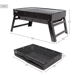 Barbecue Portable Rectangulaire Pliable Noir 50x30x23 Cm Aktive -Camping Rabais Magasin barbecue portable rectangulaire pliable noir 50x30x23 cm aktive 3