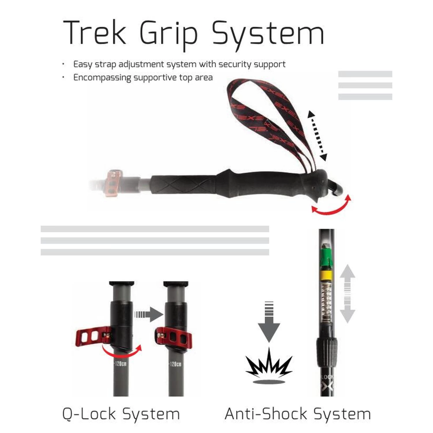 Exel Bâtons De Randonnée GIANT CARBON 100 Anti Choc 5 Exel Bâtons De Randonnée GIANT CARBON 100 Anti Choc – Image 5