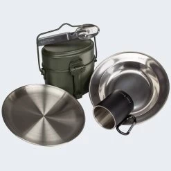 Batterie De Cuisine De Camping, Assiette Plate & Creuse, Couverts Et Tasse Set -Camping Rabais Magasin batterie de cuisine de camping assiette plate and creuse couverts et tasse set 2
