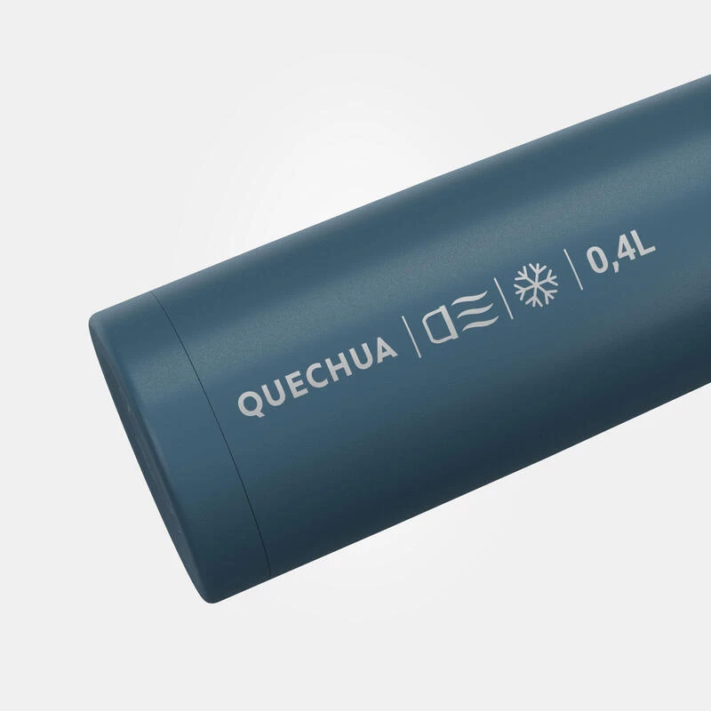 Quechua Bouteille Isotherme Inox 0,4L Avec Gobelet Pour La Randonnée - Bleu 3 Quechua Bouteille Isotherme Inox 0,4L Avec Gobelet Pour La Randonnée - Bleu – Image 3
