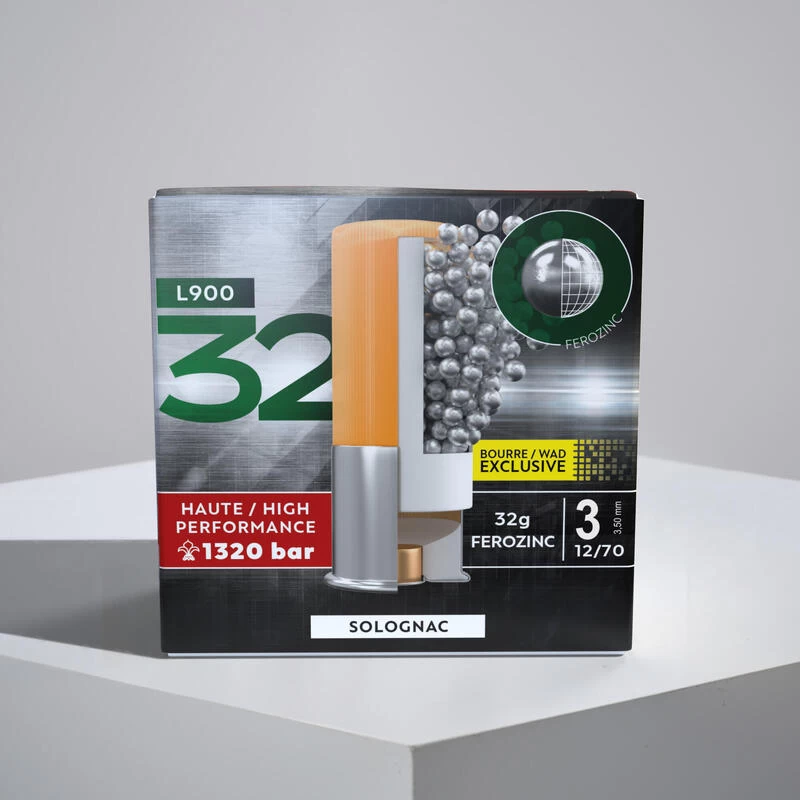 CARTOUCHE L900 32g BD CAL12/70 BILLE FEROZINC N°3 X25 1 CARTOUCHE L900 32g BD CAL12/70 BILLE FEROZINC N°3 X25