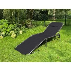 Chaise Longue Torget - Transat - Bain De Soleil 190x60x30 Cm - 150 Kg - Pliable -Camping Rabais Magasin chaise longue torget transat bain de soleil 190x60x30 cm 150 kg pliable 4