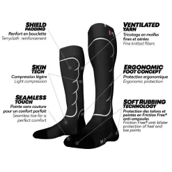 Monnet CHAUSSETTE HAUTE SKI DE RANDO -Camping Rabais Magasin chaussette haute ski de rando 4