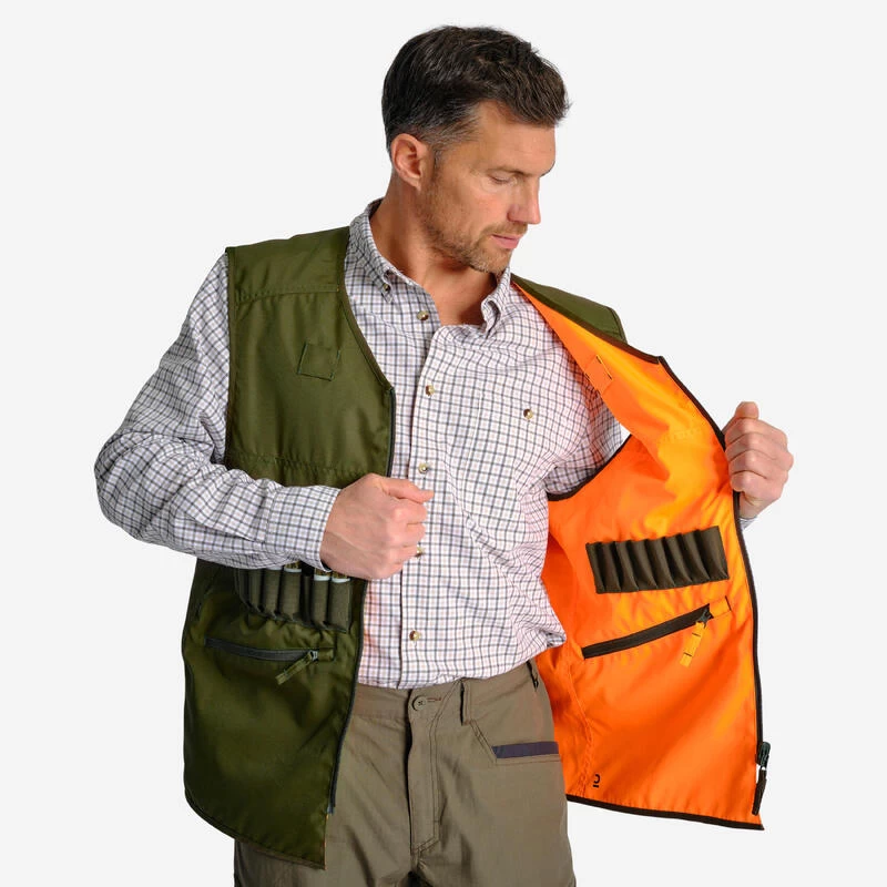 Gilet Chasse Réversible 500 Fluo/vert 5 Gilet Chasse Réversible 500 Fluo/vert – Image 5