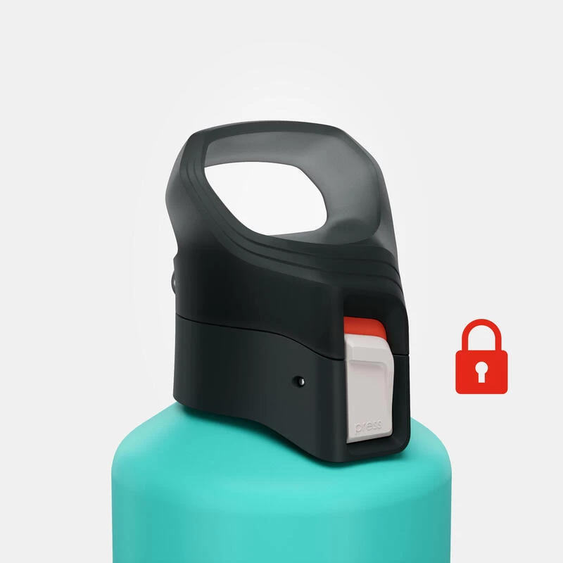 Quechua Gourde Alu 1L Avec Bouchon à Ouverture Rapide Pour La Randonnée - Vert 4 Quechua Gourde Alu 1L Avec Bouchon à Ouverture Rapide Pour La Randonnée - Vert – Image 4