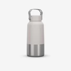 Quechua Gourde Inox 0,6L Avec Bouchon à Vis Pour La Randonnée - Blanc