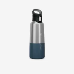 Quechua Gourde Isotherme Inox 0,8L Bouchon à Ouverture Rapide Pour La Randonnée - Bleu