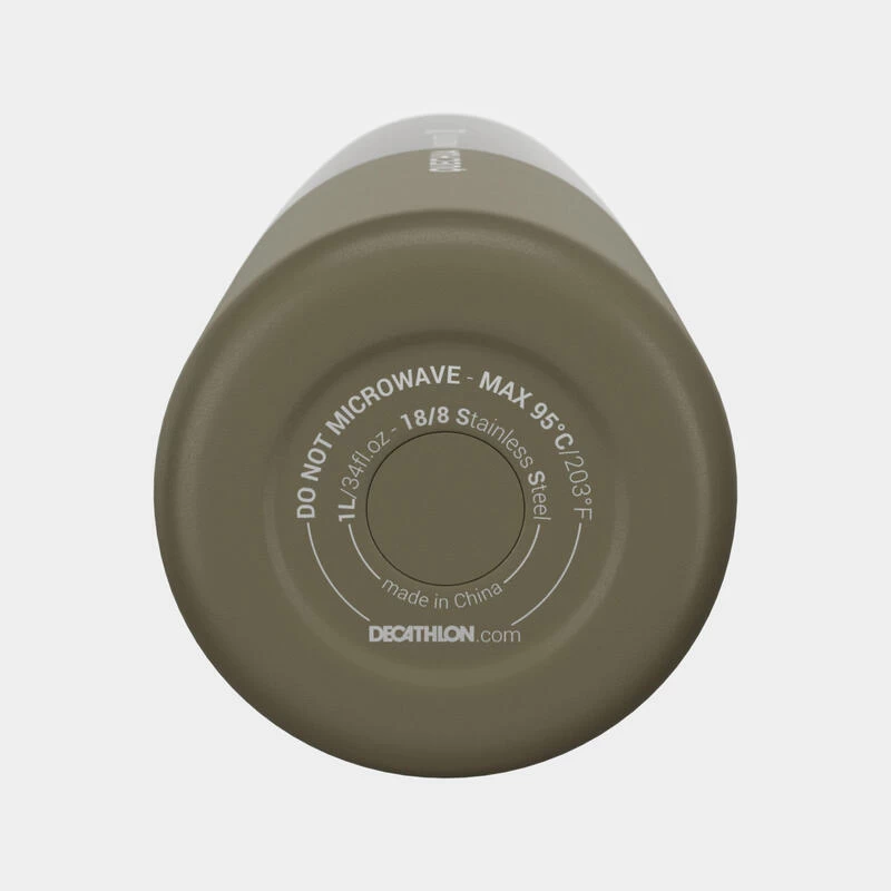 Quechua Gourde Isotherme Inox 1L Bouchon à Ouverture Rapide Pour La Randonnée - Kaki 10 Quechua Gourde Isotherme Inox 1L Bouchon à Ouverture Rapide Pour La Randonnée - Kaki – Image 10