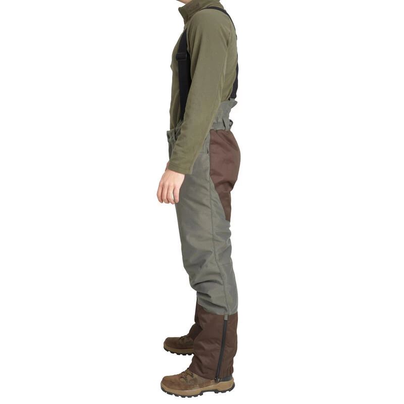 PANTALON CHASSE A BRETELLES CHAUD -20°C VERT 100 3 PANTALON CHASSE A BRETELLES CHAUD -20°C VERT 100 – Image 3