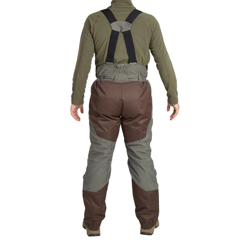 PANTALON CHASSE A BRETELLES CHAUD -20°C VERT 100 5 PANTALON CHASSE A BRETELLES CHAUD -20°C VERT 100 – Image 5