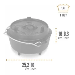 Petromax Dutch Oven FT3-3QT (avec Pieds) Et Lève-couvercle Professionnel -Camping Rabais Magasin petromax dutch oven ft3 3qt avec pieds et leve couvercle professionnel 2