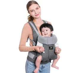 Porte-bébé Ergonomique Deryan - Porte-bébé Ventral 2-en-1 Anthracite