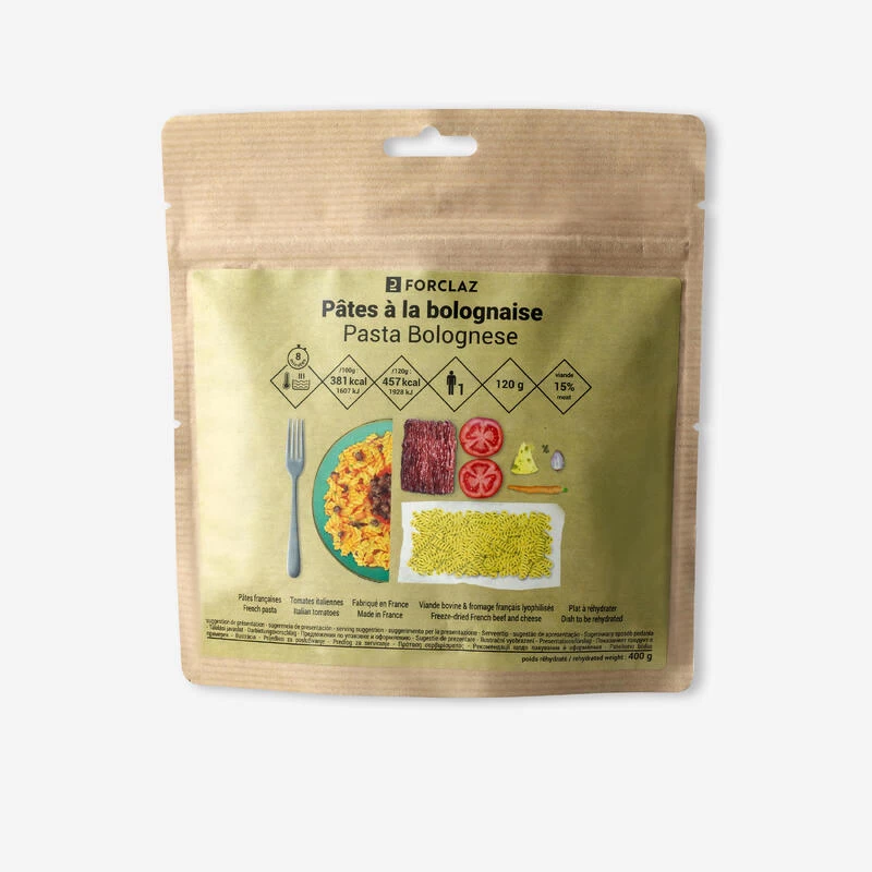 Repas Déshydraté Lyophilisé - Pâtes à La Bolognaise - 120g 1 Repas Déshydraté Lyophilisé - Pâtes à La Bolognaise - 120g