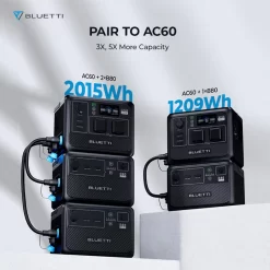 Station Électrique Portable BLUETTI AC60+B80+PV200,IP65 Générateur Solaire -Camping Rabais Magasin station electrique portable bluetti ac60b80pv200ip65 generateur solaire 5