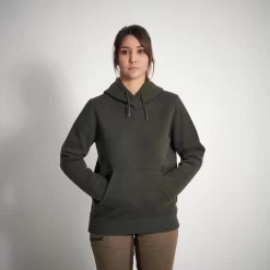 SWEAT-SHIRT CAPUCHE FEMME 500 CHAUD VERT -Camping Rabais Magasin sweat shirt capuche femme 500 chaud vert 2