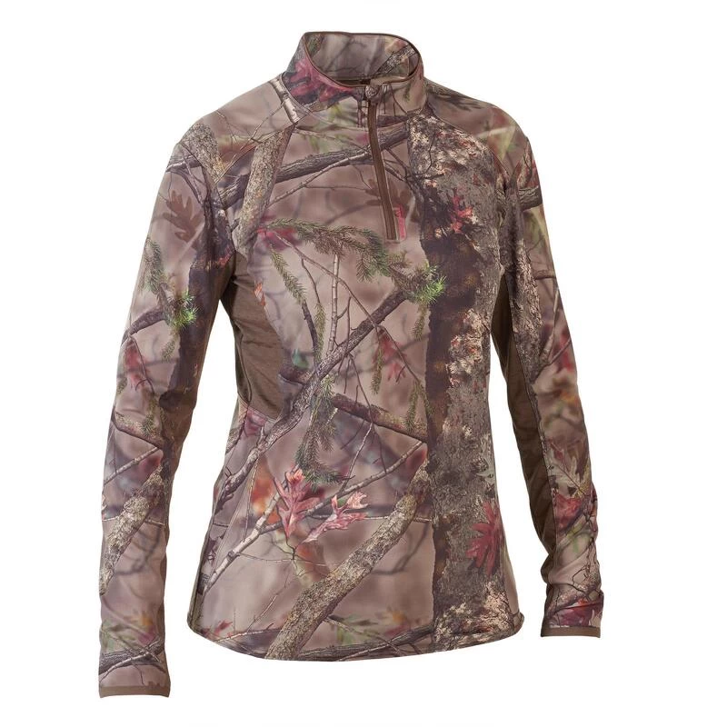 T-SHIRT MANCHES LONGUES CHASSE FEMME SILENCIEUX RESPIRANT CAMOUFLAGE 500 1 T-SHIRT MANCHES LONGUES CHASSE FEMME SILENCIEUX RESPIRANT CAMOUFLAGE 500