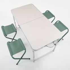 Quechua TABLE DE CAMPING PLIANTE - 4 TABOURETS - 4 À 6 PERSONNES -Camping Rabais Magasin table de camping pliante 4 tabourets 4 a 6 personnes 4