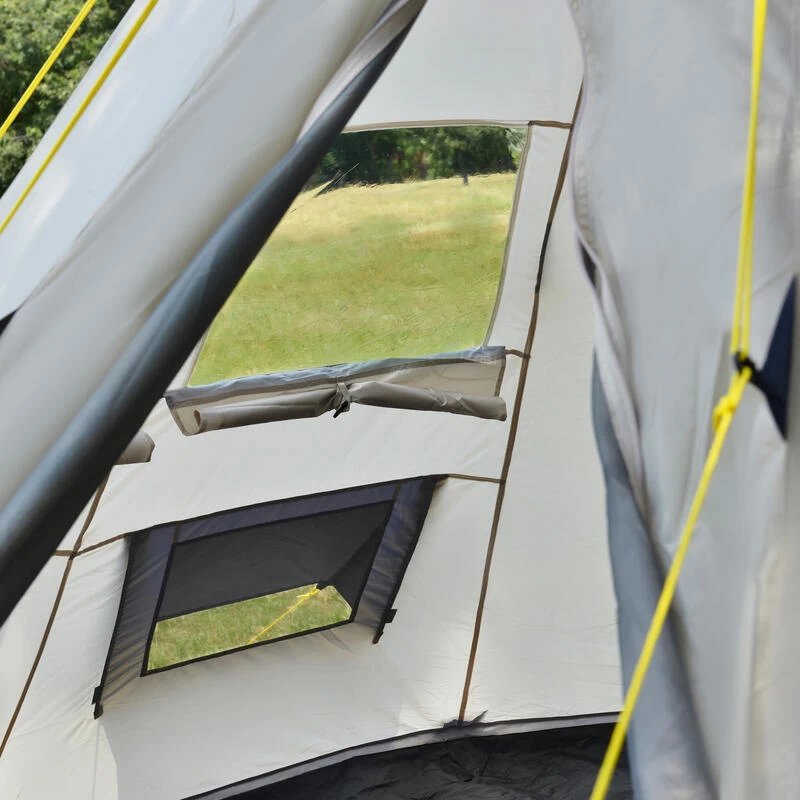 Tente De Camping Tipii - 6 Personnes - Hauteur 2,50m - Moustiquaire - Beige/Gris 2 Tente De Camping Tipii - 6 Personnes - Hauteur 2,50m - Moustiquaire - Beige/Gris – Image 2