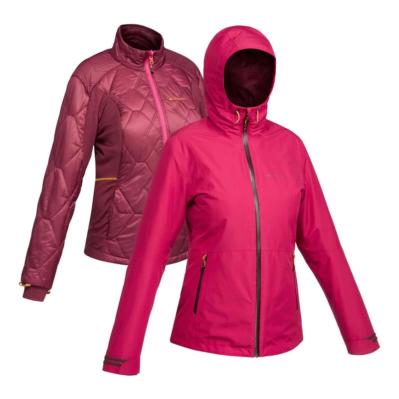 Veste 3en1 Imperméable De Trek Voyage - Travel 500 -8 °C - Femme 2 Veste 3en1 Imperméable De Trek Voyage - Travel 500 -8 °C - Femme – Image 2