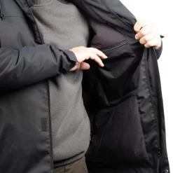 VESTE CHASSE CHAUDE IMPERMEABLE NOIRE 100 -Camping Rabais Magasin veste chasse chaude impermeable noire 100 7