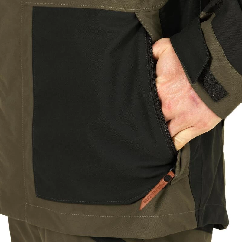 VESTE CHASSE IMPERMEABLE RENFORT VERTE 500 8 VESTE CHASSE IMPERMEABLE RENFORT VERTE 500 – Image 8