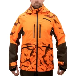 VESTE CHASSE RESISTANTE IMPERMEABLE ORANGE FLUO SUPERTRACK 900 LIGHT -Camping Rabais Magasin veste chasse resistante impermeable orange fluo supertrack 900 light 3