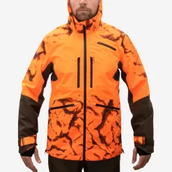 VESTE CHASSE RESISTANTE IMPERMEABLE ORANGE FLUO SUPERTRACK 900 LIGHT -Camping Rabais Magasin veste chasse resistante impermeable orange fluo supertrack 900 light 4