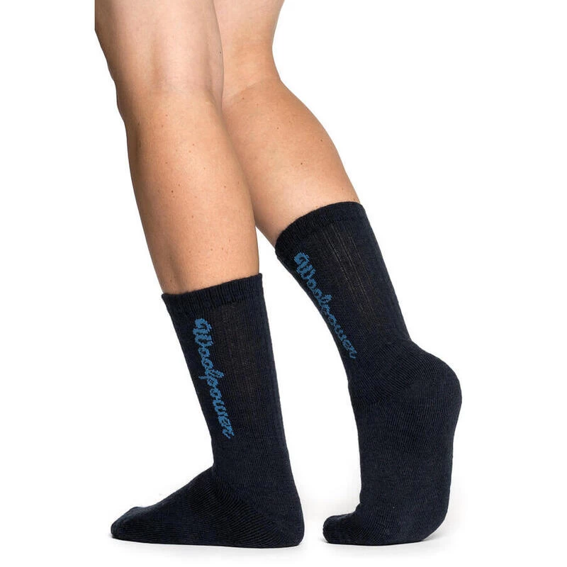 Woolpower Chaussettes Merino Logo Classique 400 - Bleu Marine 3 Woolpower Chaussettes Merino Logo Classique 400 - Bleu Marine – Image 3